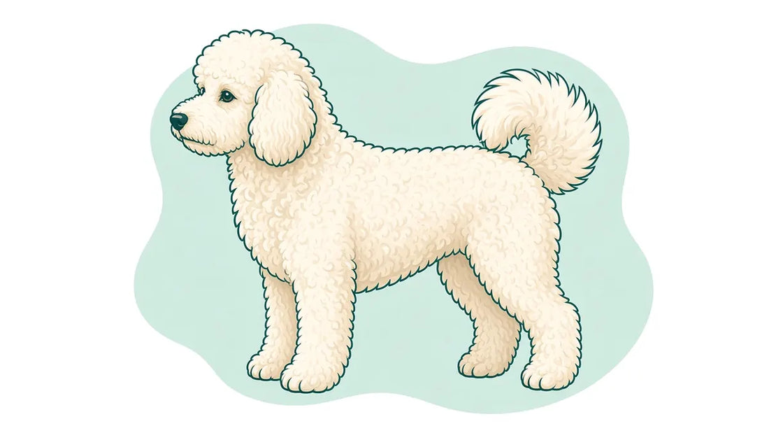 Curly-coated dog illustration for the puppy cut guide