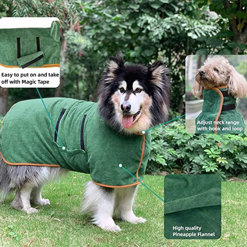 Pawradise Quick-Dry Microfiber Pet Robe