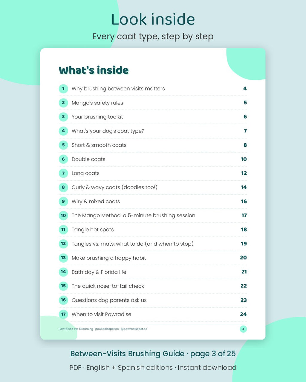 Look inside Mango's Between-Visits Brushing Guide: Every coat type, step by step (page 3 of 25)