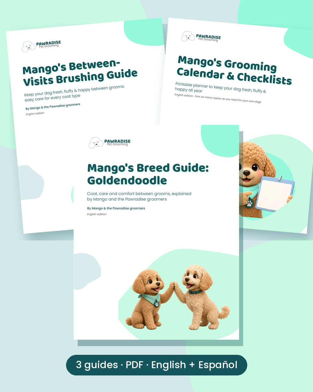 Mango's Goldendoodle Complete Kit (3 PDF guides, English + Spanish)